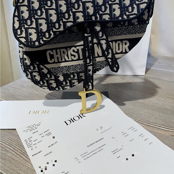 Dior - Saddle Bag (Blue Dior Oblique Embroidery) #UsedlikeNew - Picture 7 of 7